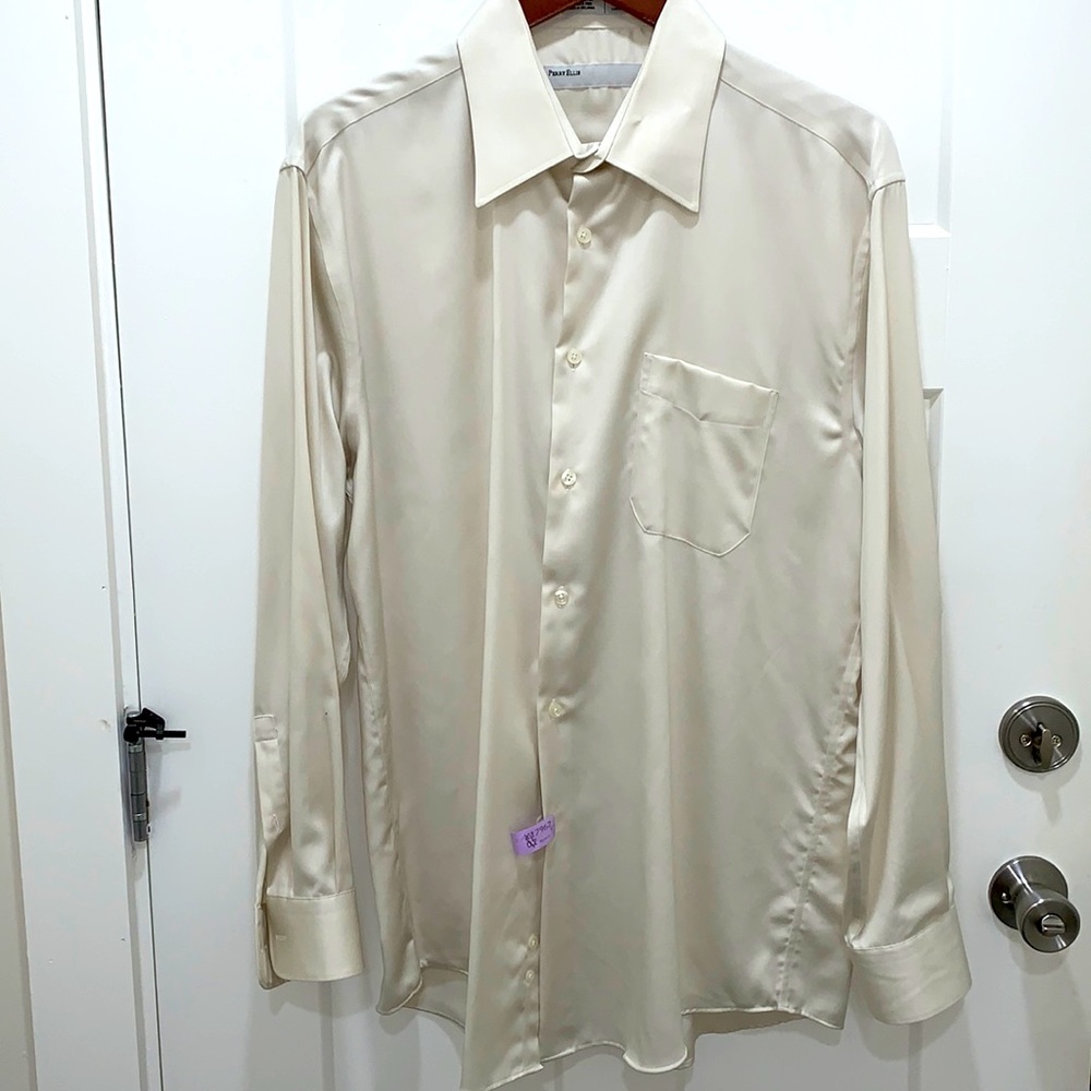 Perry Ellis Portfolio Men's Wrinkle Free Cotton Dress Shirt Neck 17 34/35 XL